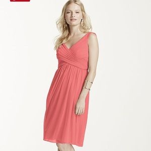 David’s Bridal Short Bridesmaid Dress w/ Cowl Back